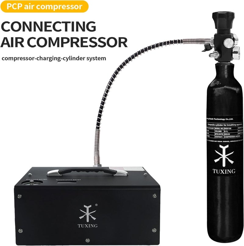 TUXING 4500Psi Pcp Air Tank 0.5L 31Cu in 500cc Carbon Fiber HPA Tank,Gas Cylinder,Paintball Hunting for PCP Air Rifle Gun Daystate and FX Thread M18 * 1.5 - Image 5